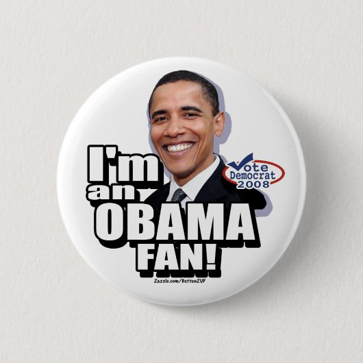 Badge Rond 5 Cm Bouton de fan d'Obama (Devant)