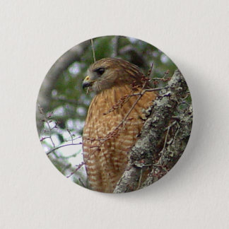 Badge Rond 5 Cm Bouton de faucon coupé la queue par rouge