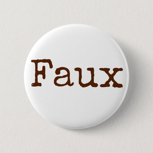 Badge Rond 5 Cm Bouton de Faux (brun) (Devant)