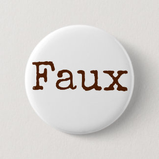 Badge Rond 5 Cm Bouton de Faux (brun)