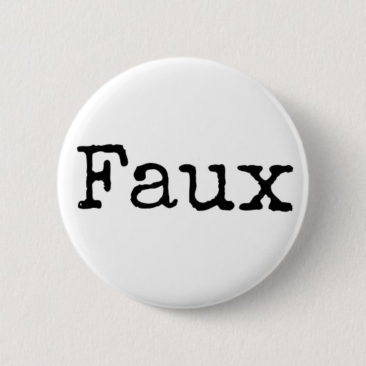 Badge Rond 5 Cm Bouton de Faux (noir) (Devant)