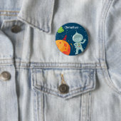 Badge Rond 5 Cm Bouton de faveur d'anniversaire d'astronaute (En situation)