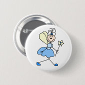 Badge Rond 5 Cm Bouton de fée d'ange bleu (Devant & derrière)