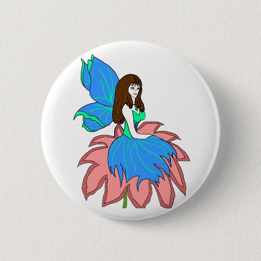 Badge Rond 5 Cm bouton de fée de fleur (Devant)