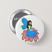 Badge Rond 5 Cm bouton de fée de fleur (Devant & derrière)