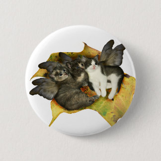 Badge Rond 5 Cm Bouton de fées de chaton