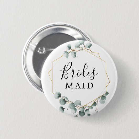 Badge Rond 5 Cm Bouton de fête de mariée Eucalyptus Green (Devant & derrière)