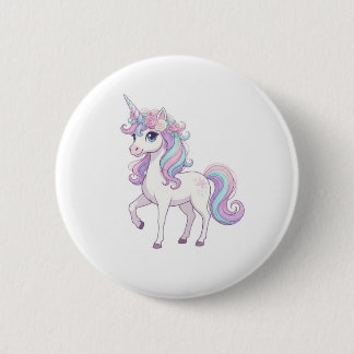 Badge Rond 5 Cm Bouton de fête licorne