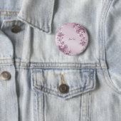 Badge Rond 5 Cm Bouton de feuillage rose (En situation)