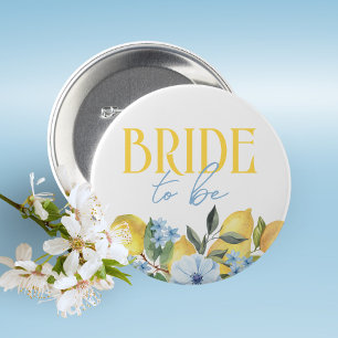 Badge Rond 5 Cm Bouton de Fiançailles Mariée à Venir Citron