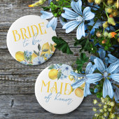 Badge Rond 5 Cm Bouton de Fiançailles Mariée à Venir Citron