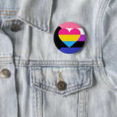 Badge Rond 5 Cm Bouton de fierté de Genderfluid Panromantic (En situation)