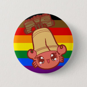 Badge Rond 5 Cm Bouton de fierté de Philly avec le crabe et le