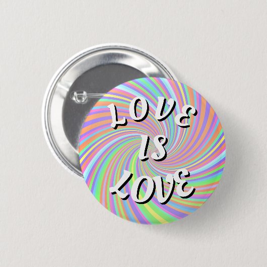 Badge Rond 5 Cm Bouton de Fierté Love Is Love (Devant & derrière)
