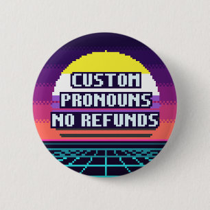 Badge Rond 5 Cm Bouton de Fierté Non Binaire 'Pronoms Personnalisé