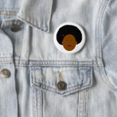 Badge Rond 5 Cm Bouton de fille d'Afro (En situation)