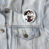 Badge Rond 5 Cm Bouton de fille de dragon (En situation)