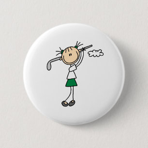Badge Rond 5 Cm Bouton de fille de golf