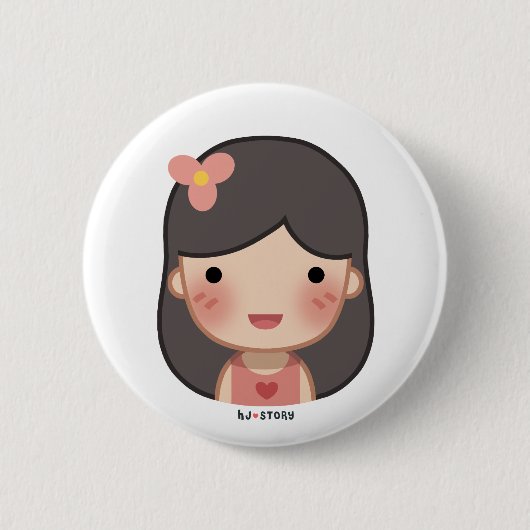 Badge Rond 5 Cm Bouton de fille de HJ-Histoire (Devant)