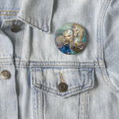 Badge Rond 5 Cm Bouton de "Fiona et de la licorne" (En situation)