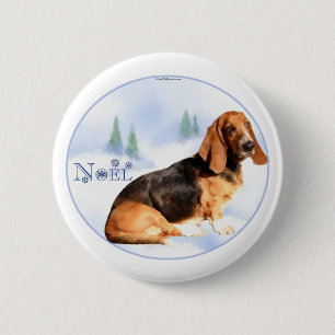 Badge Rond 5 Cm Bouton de fixation Noel Basset