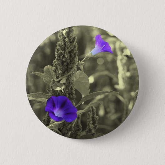 Badge Rond 5 Cm Bouton de fleur blanche de noir de gloires de (Devant)
