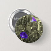 Badge Rond 5 Cm Bouton de fleur blanche de noir de gloires de (Devant & derrière)
