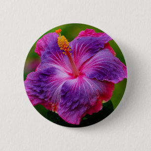 Badge Rond 5 Cm Bouton de fleur de ketmie