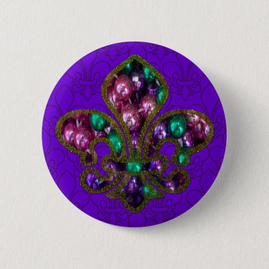 Badge Rond 5 Cm Bouton de Fleur de Lis (Devant)