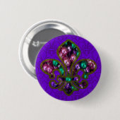 Badge Rond 5 Cm Bouton de Fleur de Lis (Devant & derrière)