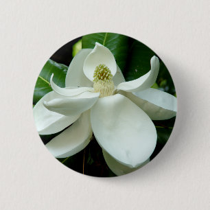 Badge Rond 5 Cm Bouton de fleur de magnolia