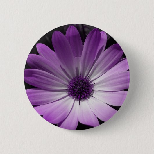 Badge Rond 5 Cm Bouton de fleur de marguerite violette (Devant)