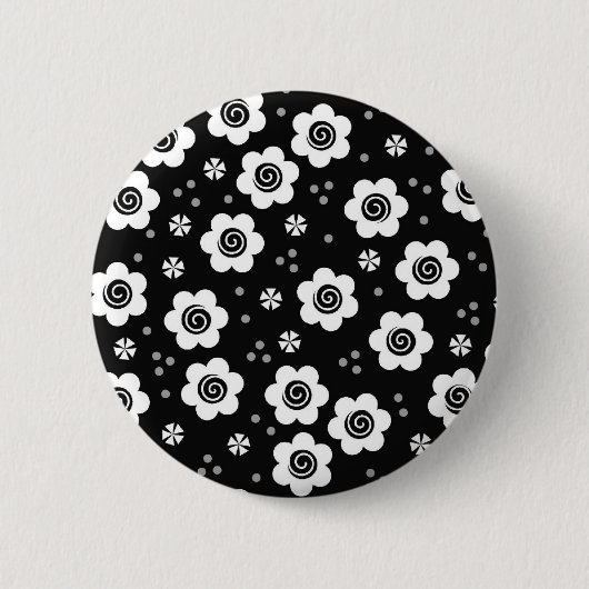Badge Rond 5 Cm Bouton de fleurs blanches mignonnes (Devant)
