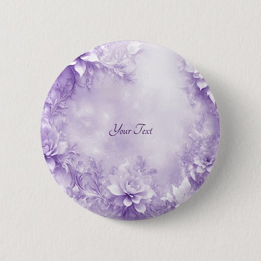 Badge Rond 5 Cm Bouton de fleurs blanches violettes (Devant)