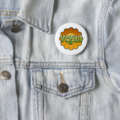 Badge Rond 5 Cm Bouton de fleurs de Vegan (En situation)
