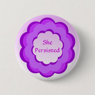 Badge Rond 5 Cm Bouton de fleurs rose et violet persistant