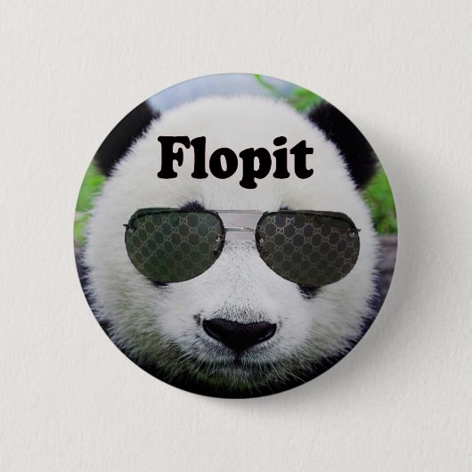 Badge Rond 5 Cm Bouton de Flopit (panda) (Devant)