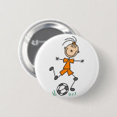 Badge Rond 5 Cm Bouton de footballeur de fille (Devant & derrière)