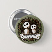Badge Rond 5 Cm Bouton de forêt ! (Devant & derrière)