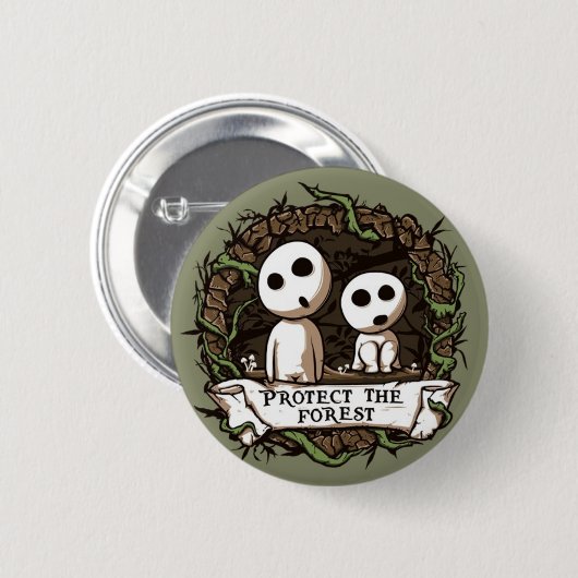 Badge Rond 5 Cm Bouton de forêt ! (Devant & derrière)