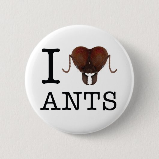 Badge Rond 5 Cm Bouton de fourmis du coeur I (Devant)