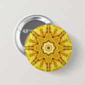 Badge Rond 5 Cm Bouton de fractale d'étoile d'or (Devant & derrière)