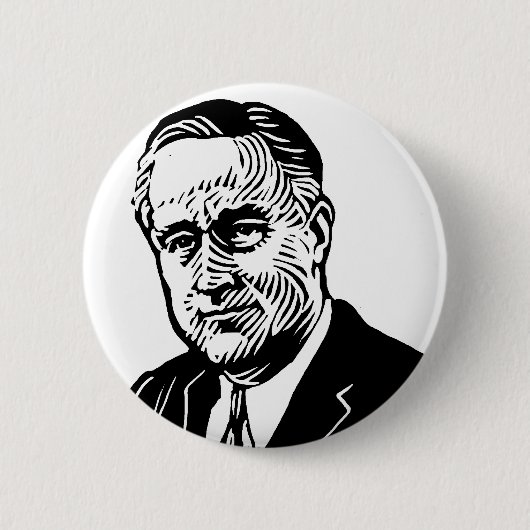 Badge Rond 5 Cm Bouton de Franklin Delano Roosevelt (Devant)