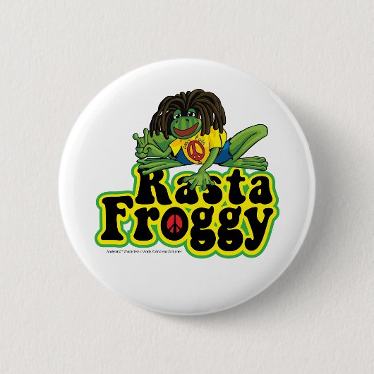 Badge Rond 5 Cm Bouton de Froggy de Rasta (Devant)