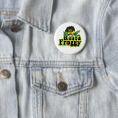 Badge Rond 5 Cm Bouton de Froggy de Rasta (En situation)