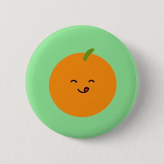 Badge Rond 5 Cm Bouton de fruits orange mignon (Devant)