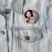 Badge Rond 5 Cm Bouton "de furet à ailes" (En situation)