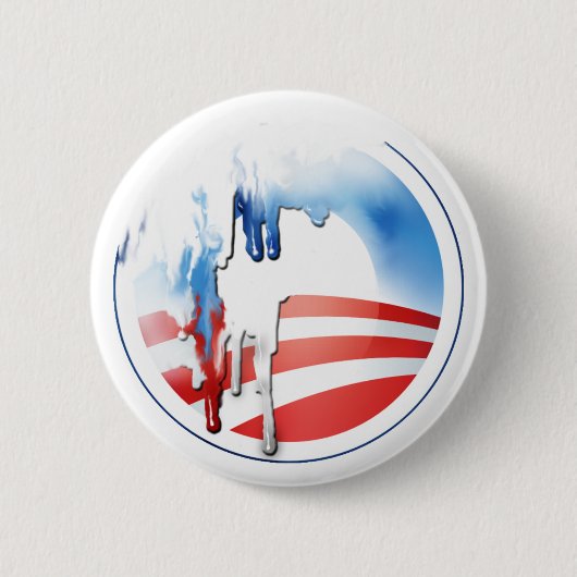 Badge Rond 5 Cm Bouton de fusion d'Obama (Devant)