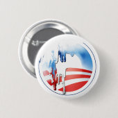 Badge Rond 5 Cm Bouton de fusion d'Obama (Devant & derrière)