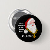 Badge Rond 5 Cm Bouton de Gangsta Père Noël (Devant & derrière)